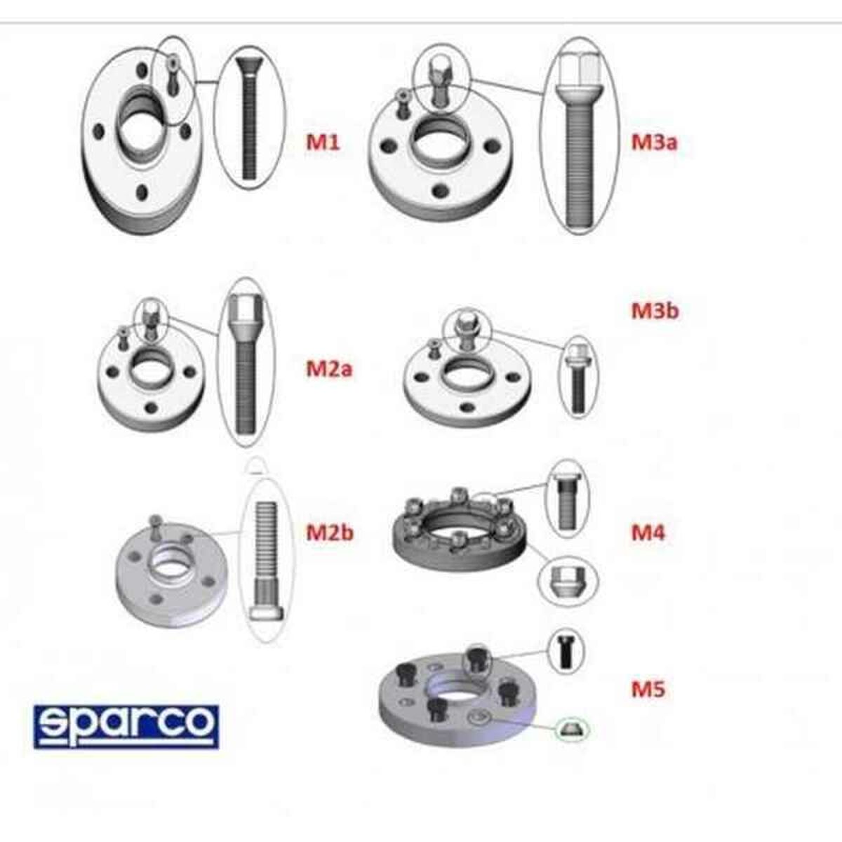 Estrattori Sparco 5x112 57,0 M14 x 1,50 20 mm M3A