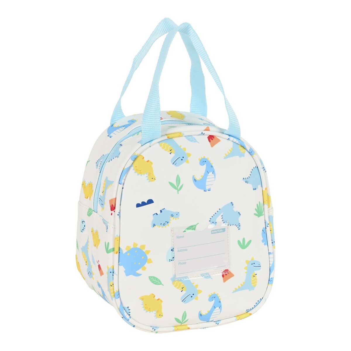 Portamerenda Termico Safta Dinoland Bianco Azzurro Chiaro (19 x 22 x 14 cm)