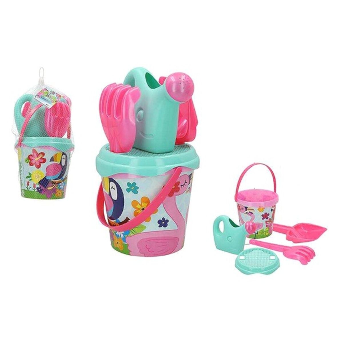 Set di giocattoli per il mare Aloha Flamingo Colorbaby (5 pcs)