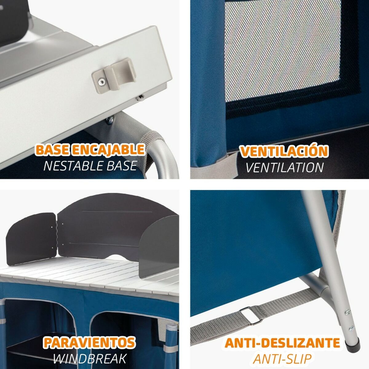 Armadio da campeggio Aktive Pieghevole 88 x 111 x 51 cm