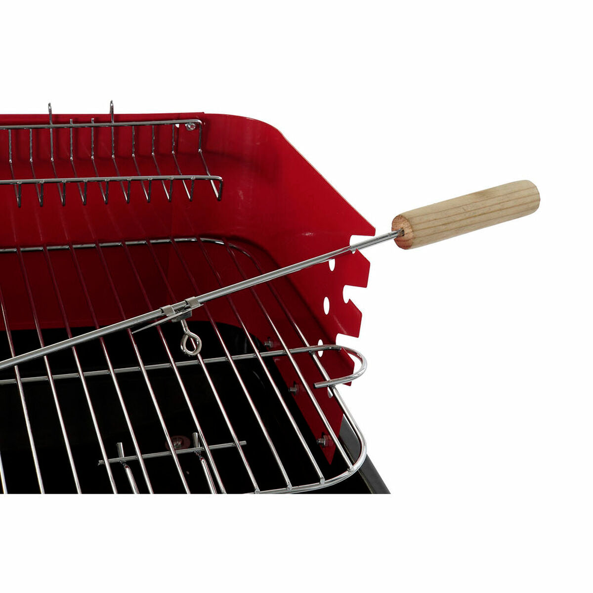 Barbecue a Carbone con Gambe DKD Home Decor Rosso Nero Acciaio 53 x 37 x 80 cm (53 x 37 x 80 cm)
