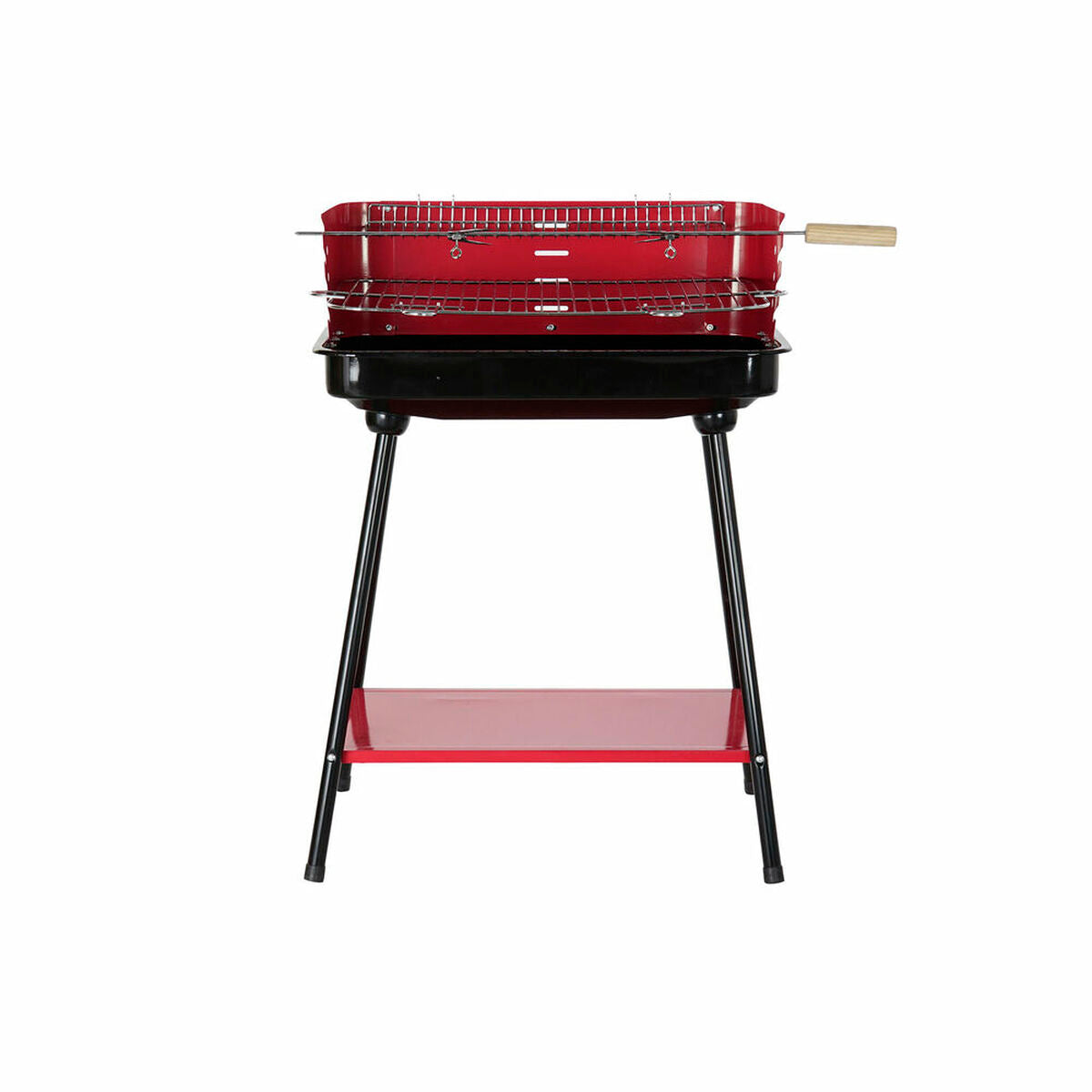 Barbecue a Carbone con Gambe DKD Home Decor Rosso Nero Acciaio 53 x 37 x 80 cm (53 x 37 x 80 cm)