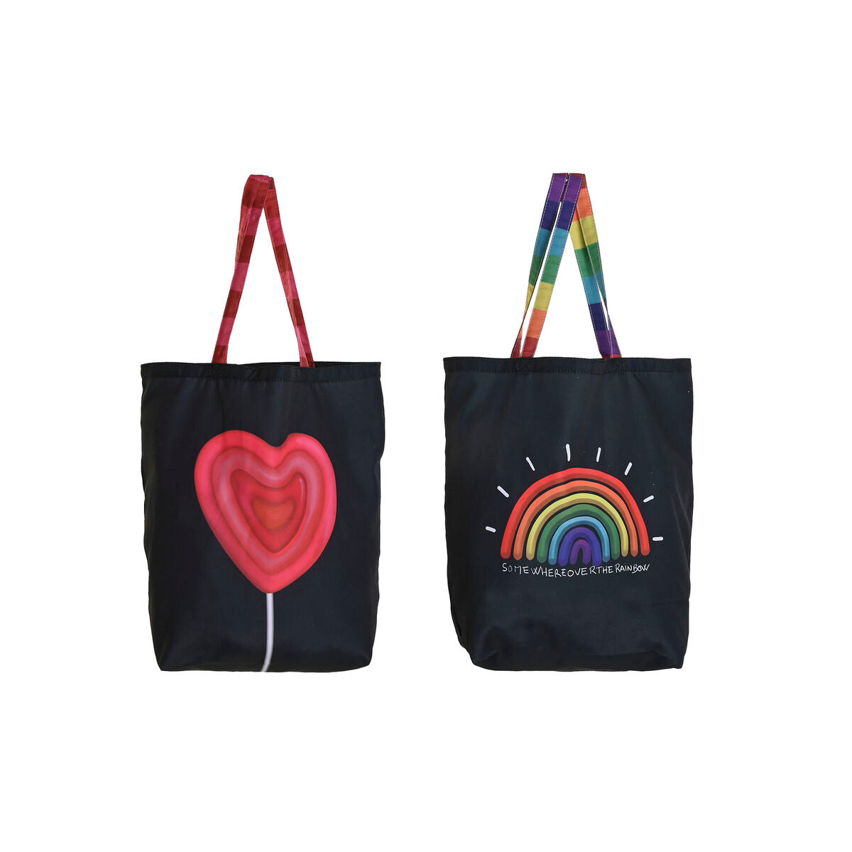 Borsa di stoffa DKD Home Decor Nero Poliestere Nylon 43 x 15 x 40 cm (2 Unità)