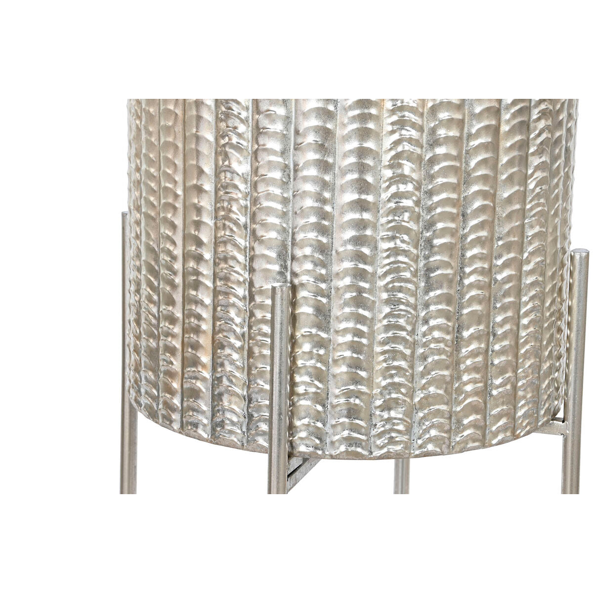 Set di vasi da fiori Home ESPRIT Argentato Metallo Moderno 34 x 34 x 93 cm