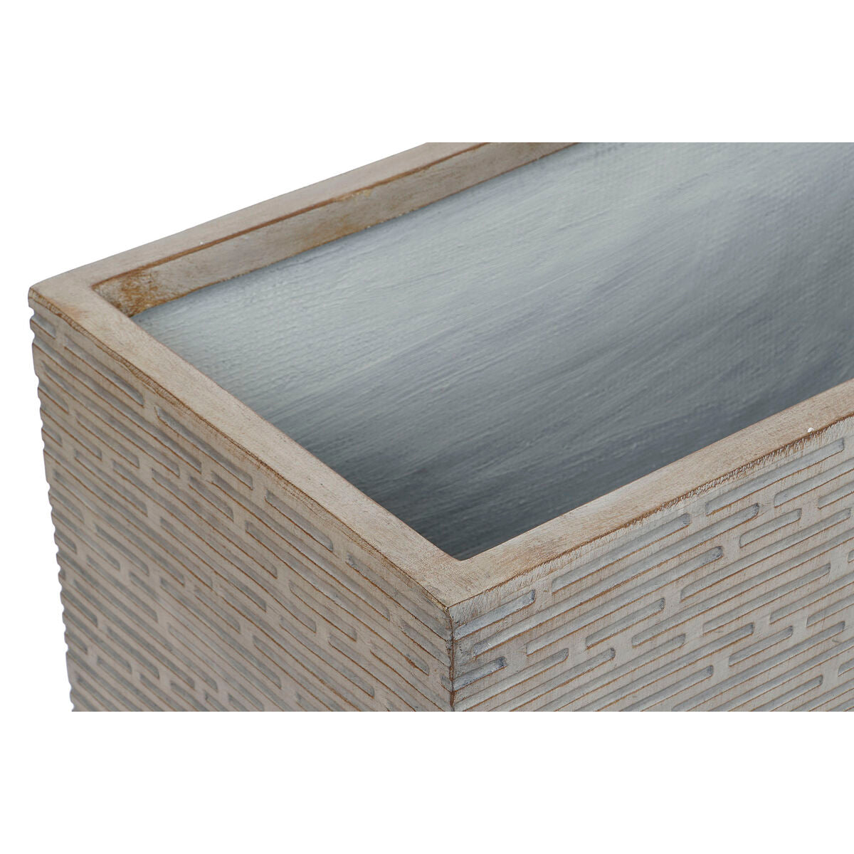 Vaso rettangolare da Balcone Home ESPRIT Beige Fibra di Vetro Magnesio 74,5 x 37,5 x 37,5 cm
