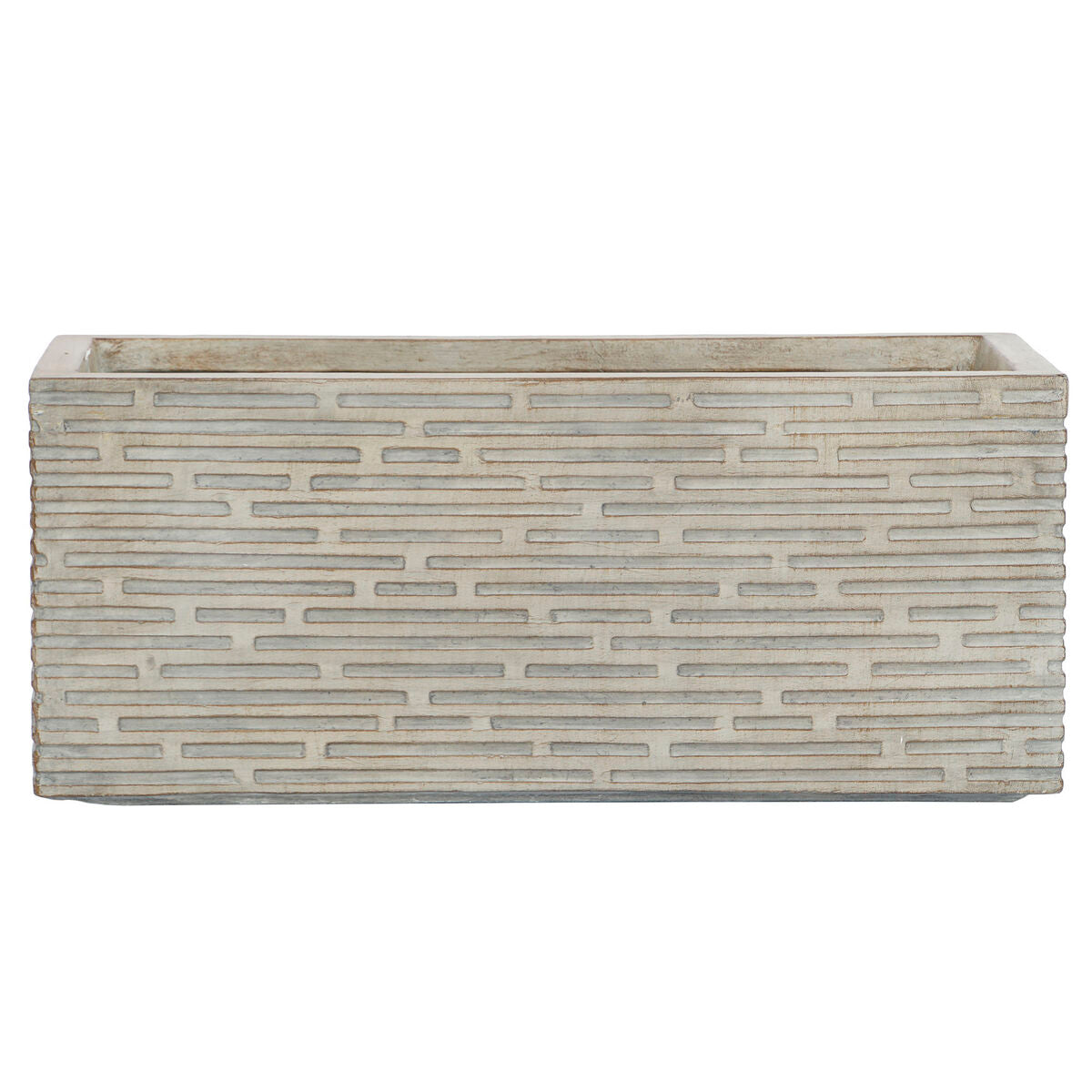 Vaso rettangolare da Balcone Home ESPRIT Beige Fibra di Vetro Magnesio 74,5 x 37,5 x 37,5 cm