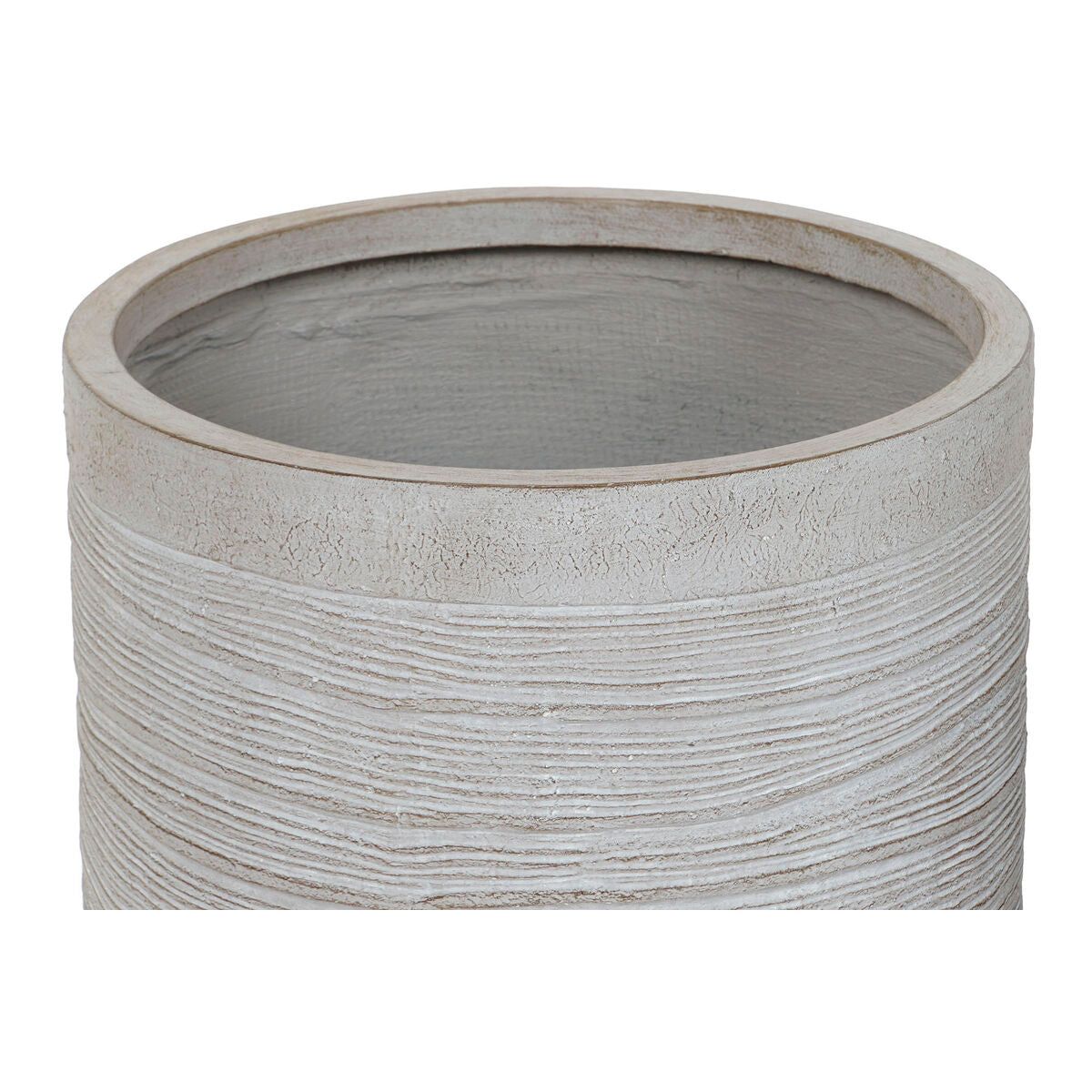 Set di vasi da fiori Home ESPRIT Beige Fibra di Vetro Magnesio 44,5 x 44,5 x 44 cm (3 Unità)