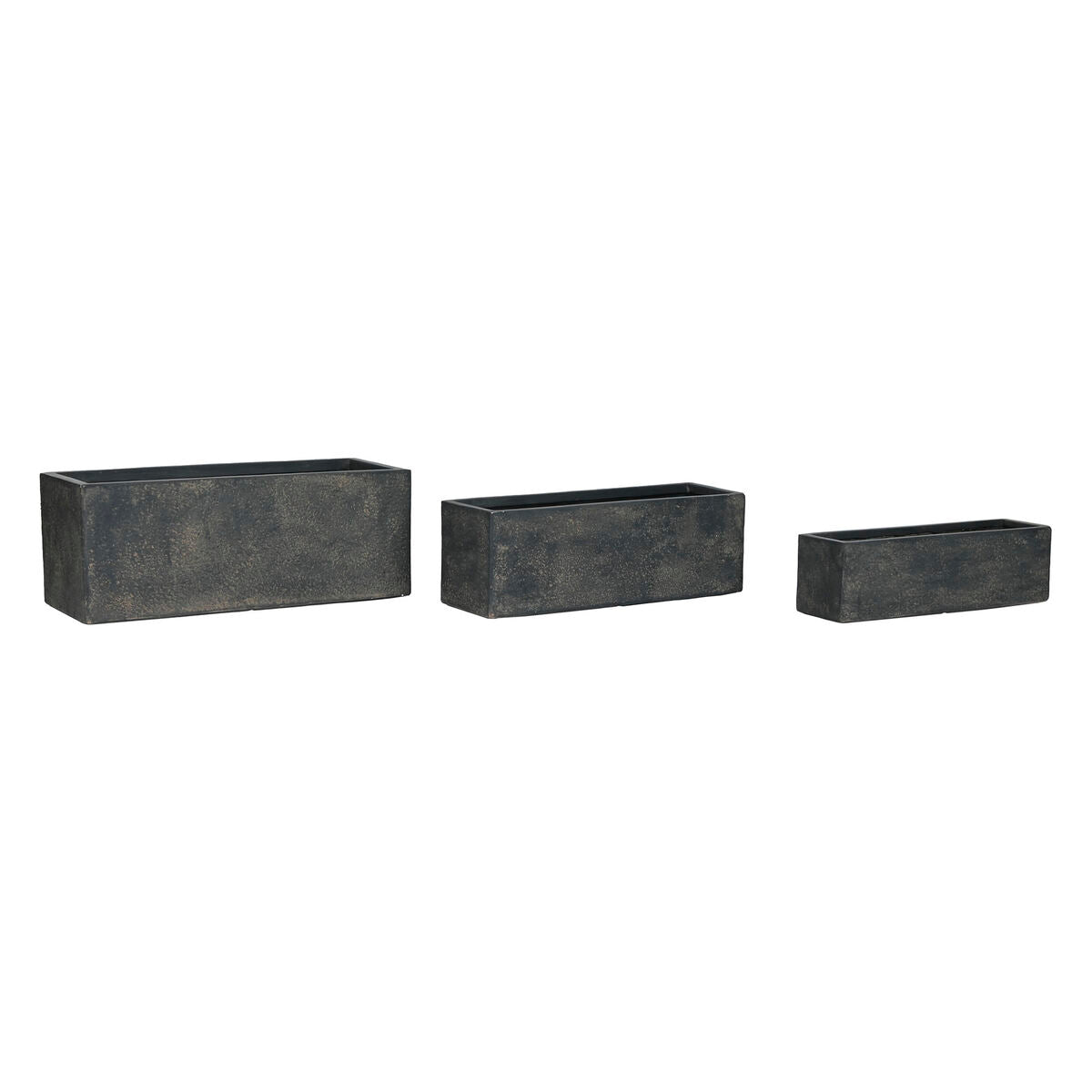 Set di vasi da fiori Home ESPRIT Grigio Fibra Magnesio 78 x 30 x 30 cm