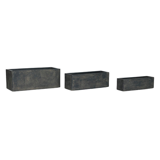 Set di vasi da fiori Home ESPRIT Grigio Fibra Magnesio 78 x 30 x 30 cm