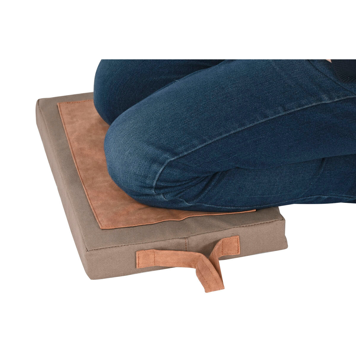 Cuscino da pavimento Home ESPRIT Marrone Cotone Poliestere 40 x 25 x 4 cm