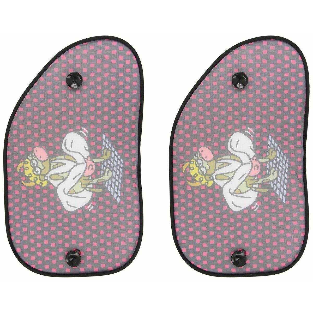 Parasole laterale Kukuxumusu Kuku Pepita Rosa Nero 65 x 38 cm 2 Pezzi