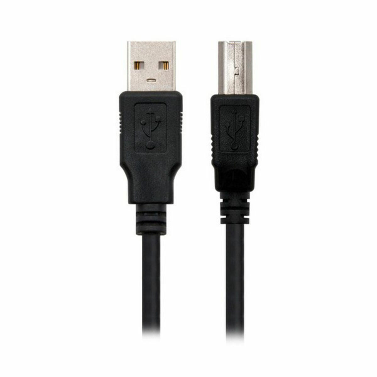 Cavo USB 2.0 A con USB B NANOCABLE 10.01.0102-BK Nero 1 m