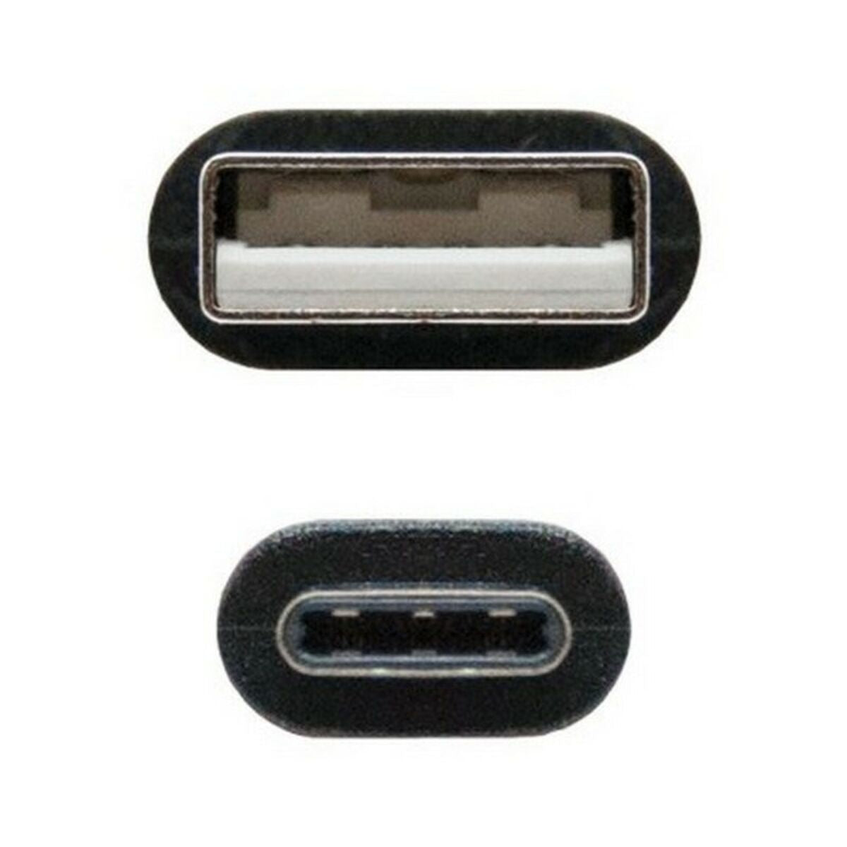 Cavo USB A con USB C NANOCABLE 10.01.210 Nero