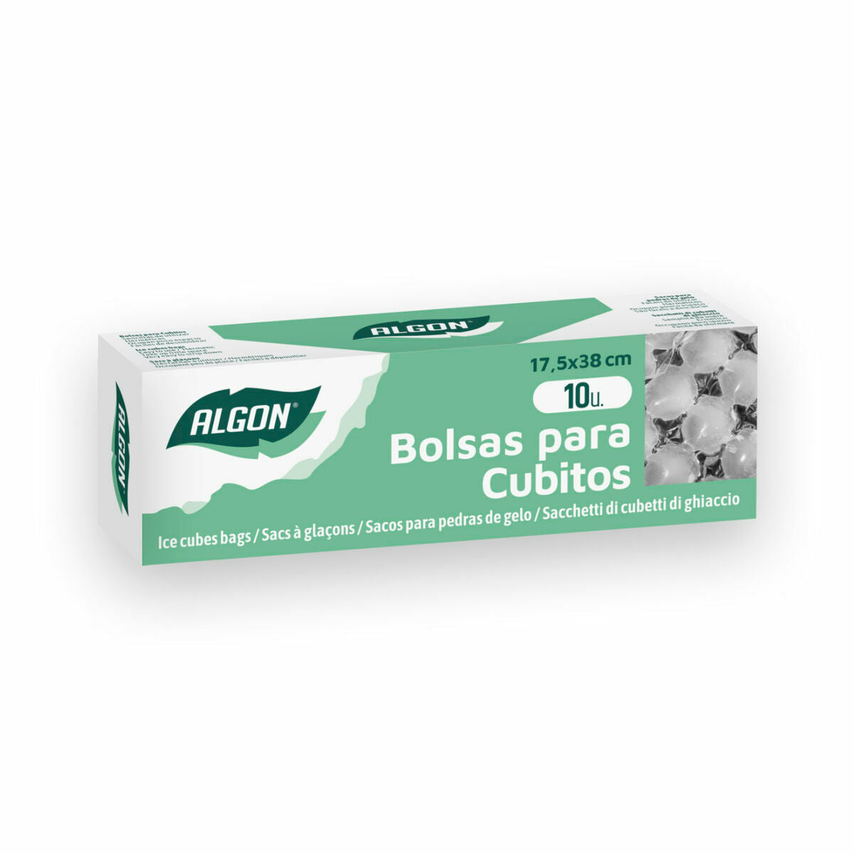 Set di Buste Algon Riutilizzabile Cubetti di Ghiaccio 10 Pezzi 17,5 x 38 cm (24 Unità)