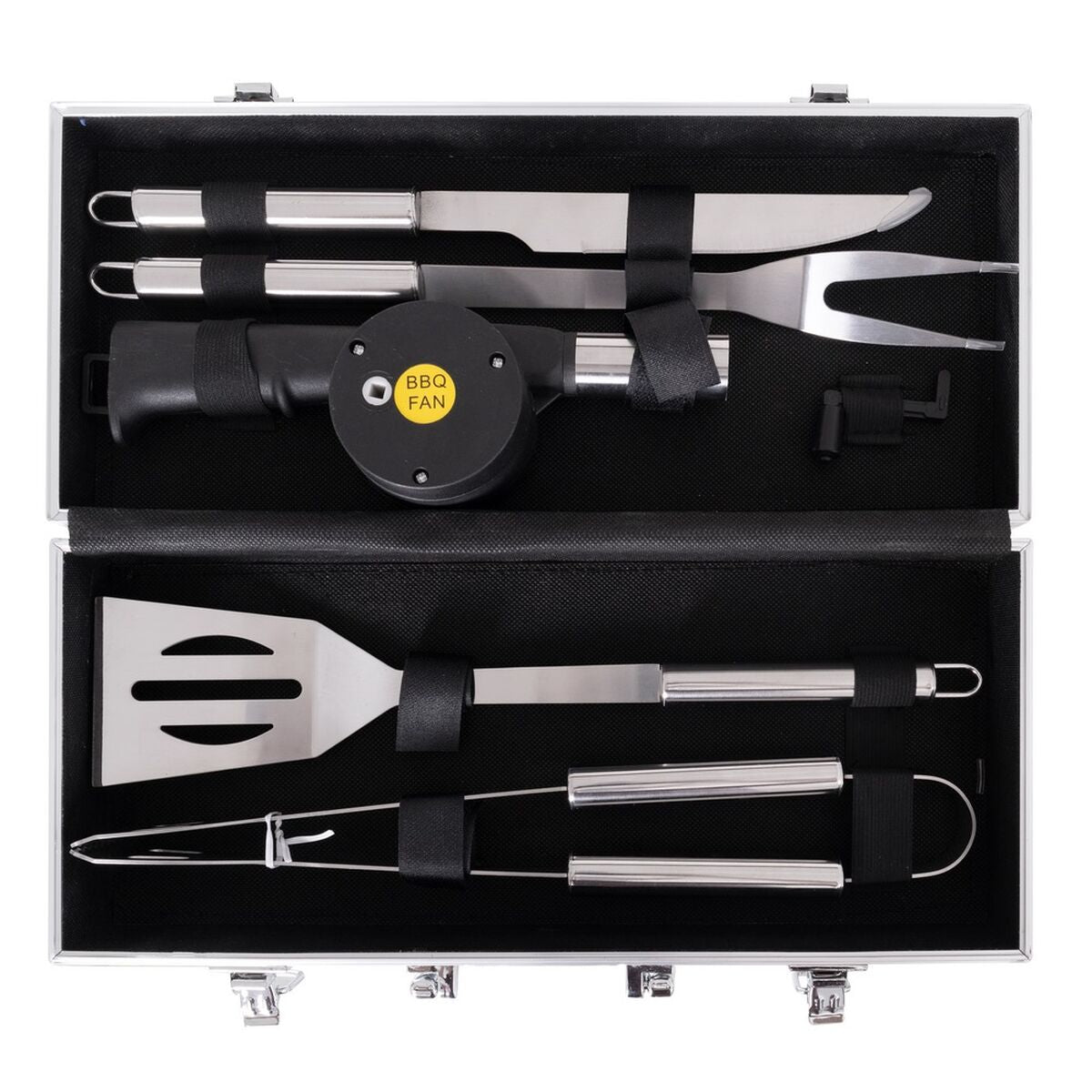 Kit di Utensili per Barbecue con Custodia Acciaio inossidabile 37 x 15 x 8 cm