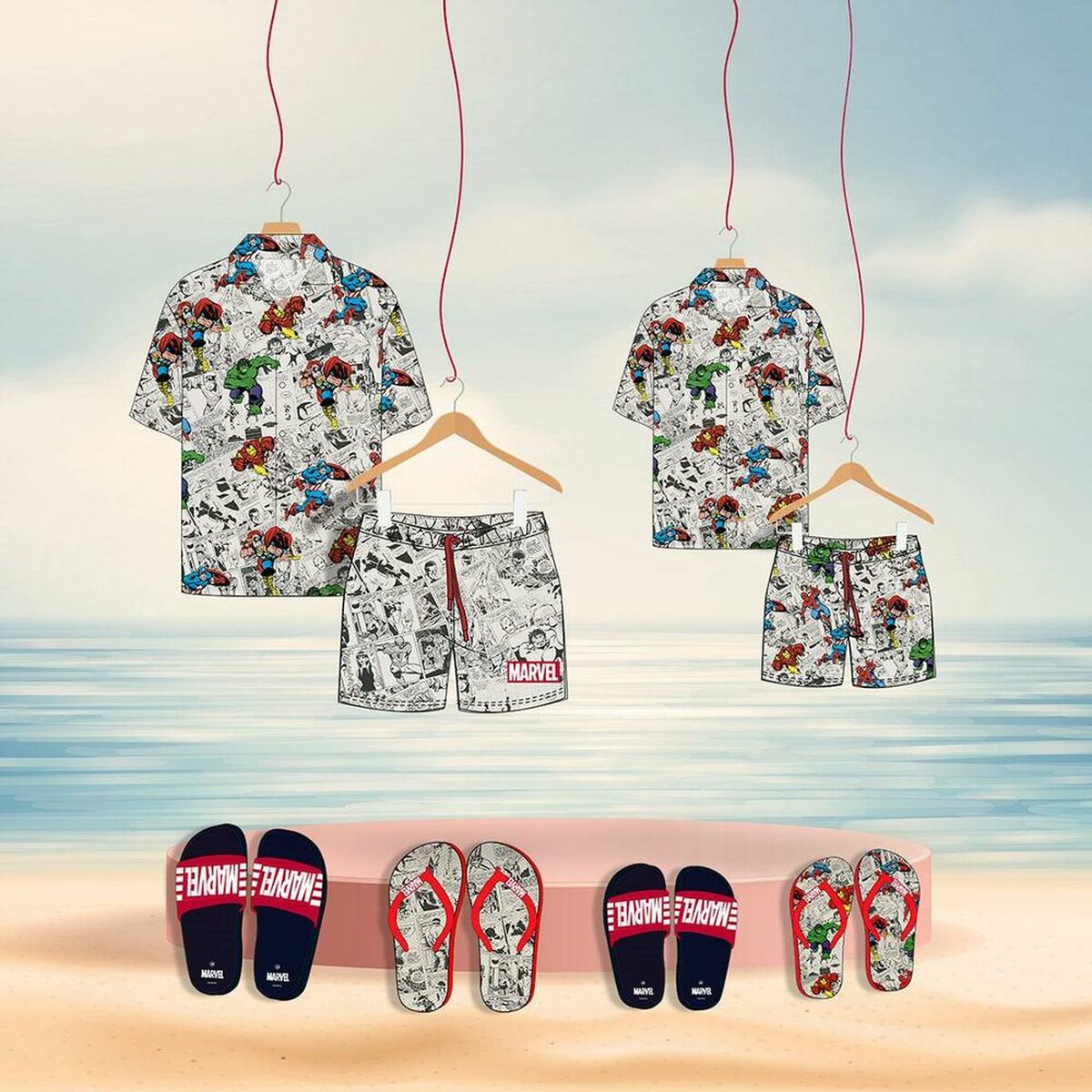 Ciabatte per Bambini Marvel Grigio Rosso