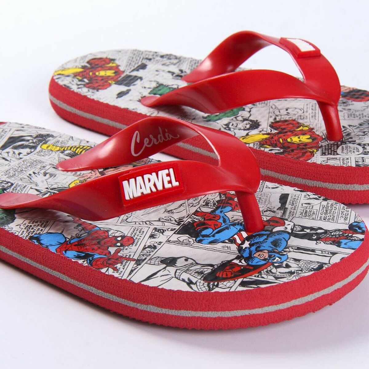 Ciabatte per Bambini Marvel Grigio Rosso