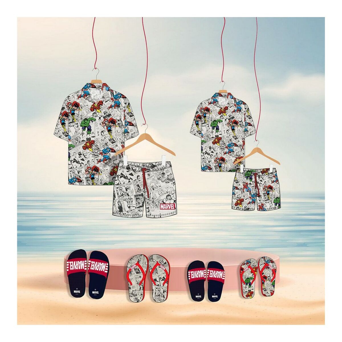 Costume da Bagno Bambino Marvel Grigio chiaro