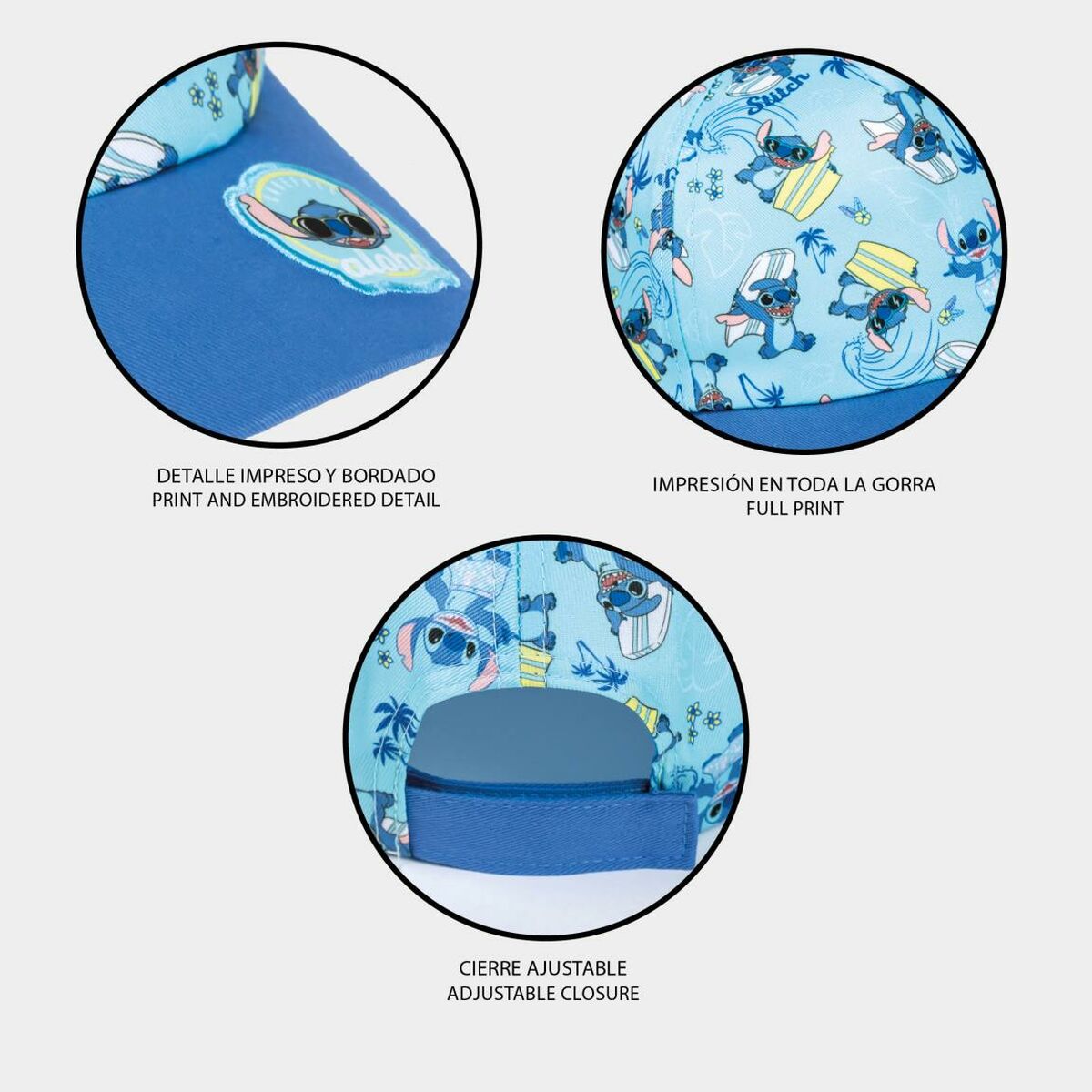 Cappellino per Bambini Stitch Azzurro (55 cm)