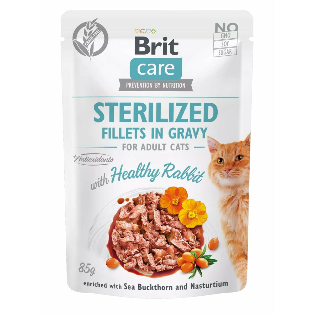 Cibo per gatti Brit Care Sterilized Fillets in Gravy Rabbit Coniglio 85 g