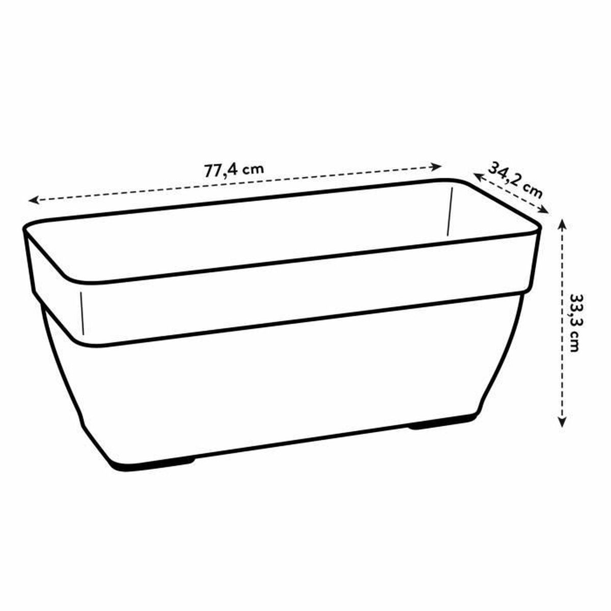 Vaso Elho Antracite Plastica Rettangolare Moderno