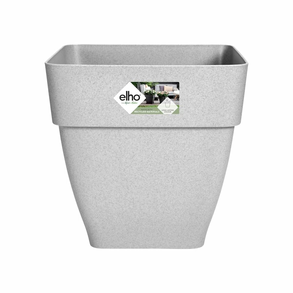 Vaso Elho Ø 36 cm Grigio Plastica Quadrato Moderno