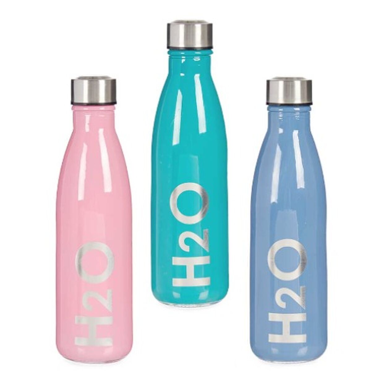 Bottiglia H2O Vetro Acciaio inossidabile 650 ml (24 Unità)