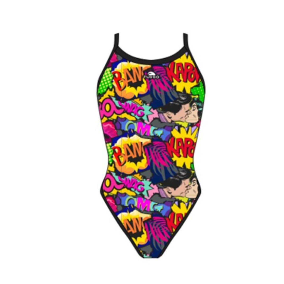 Costume da Bagno Donna Turbo Revolution Comic Nero S