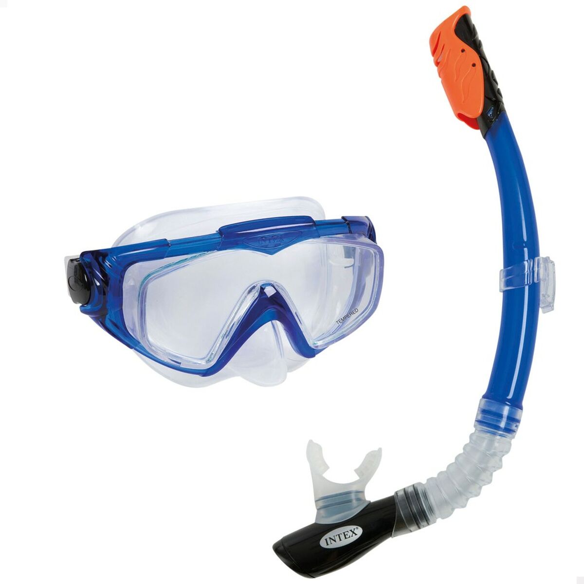 Occhialini da Snorkeling e Boccaglio Intex Aqua Pro Azzurro