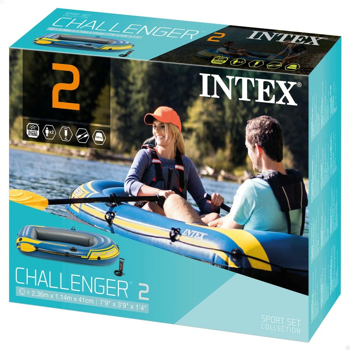 Barca Gonfiabile Intex Challenger 2 2 Unità 236 x 41 x 114 cm