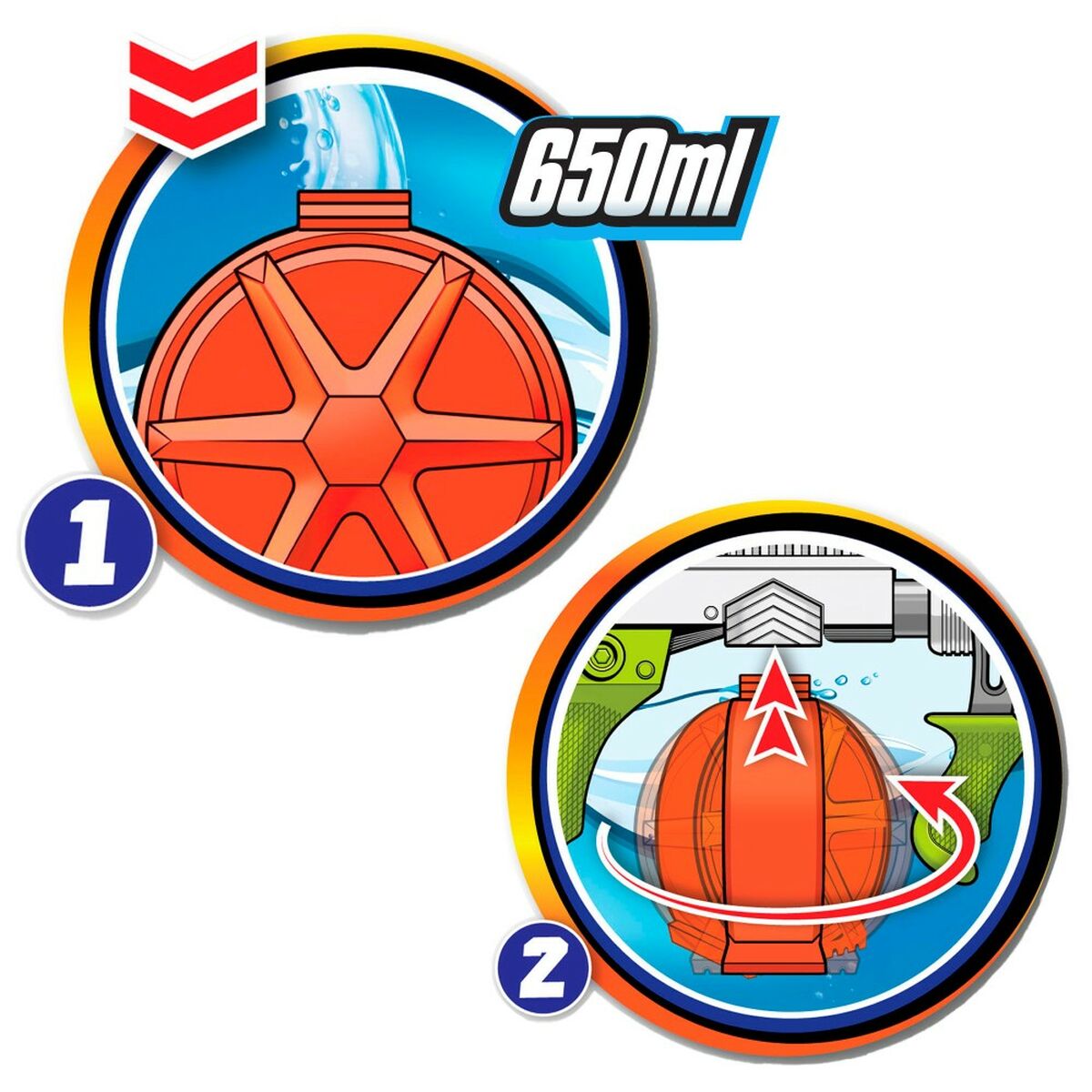 Pistola ad Acqua 650 ml 50,5 x 21,5 x 6,5 cm (2 Unità)