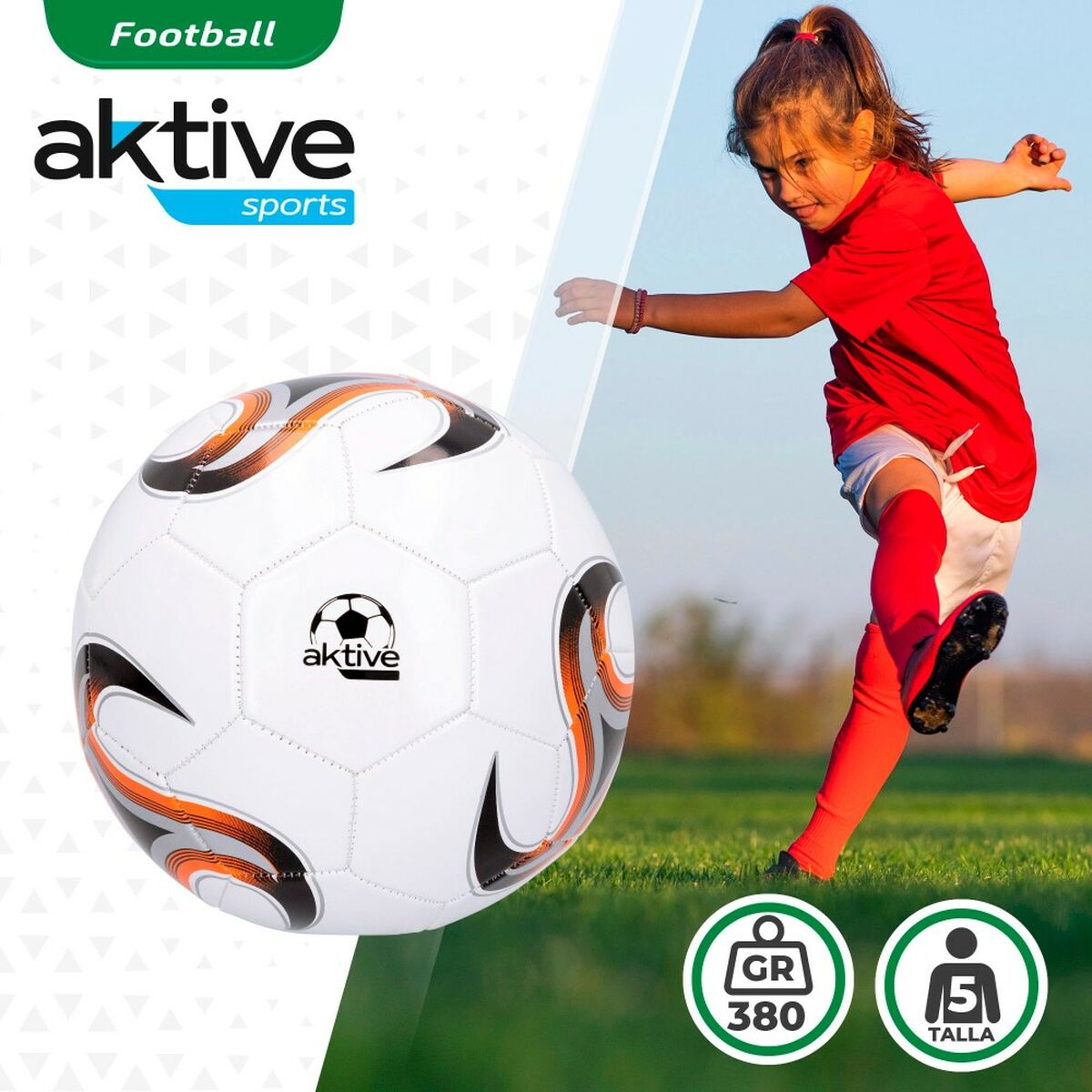 Pallone da Calcio Aktive 5 Ø 22 cm Bianco (24 Unità)