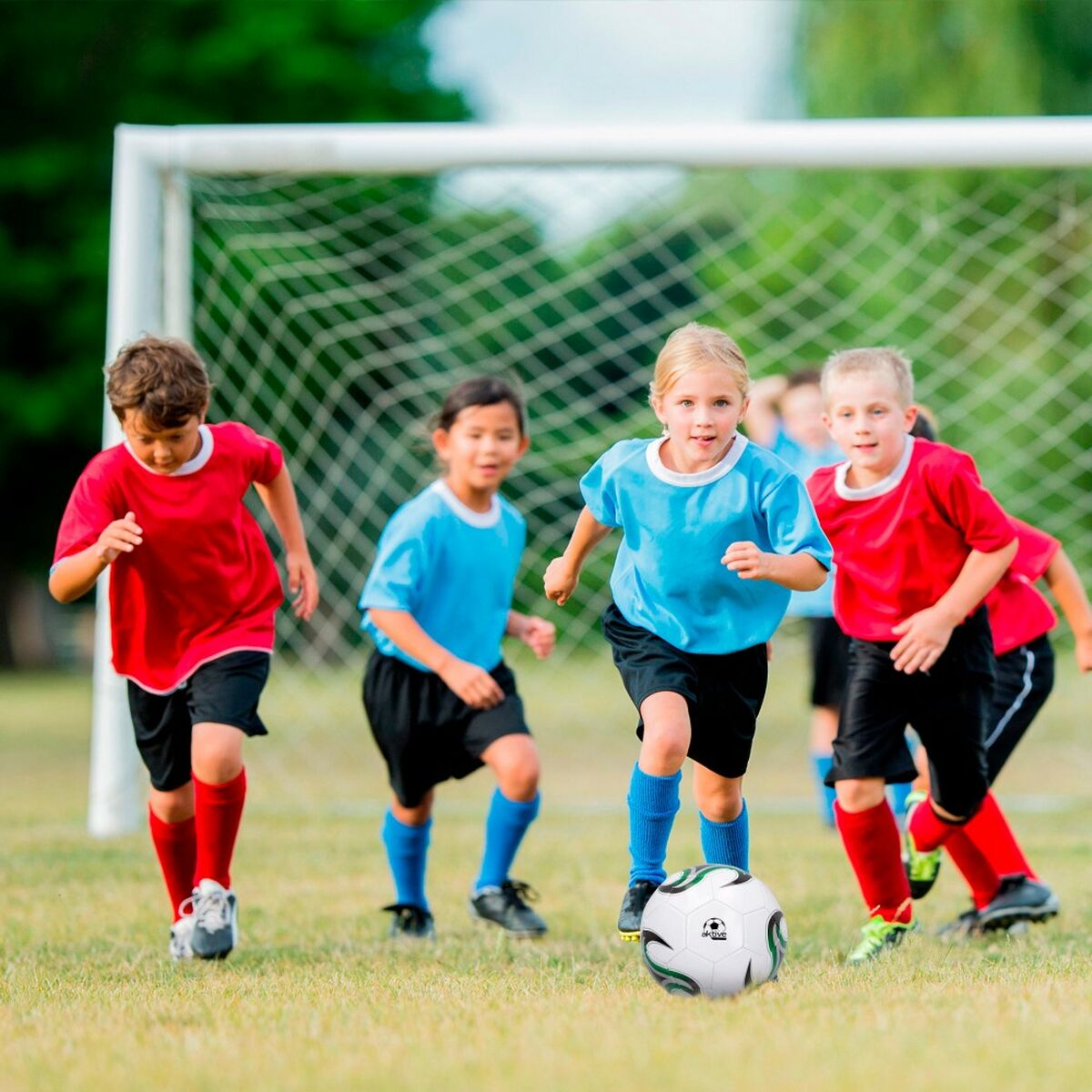 Pallone da Calcio Aktive 5 Ø 22 cm Bianco (24 Unità)