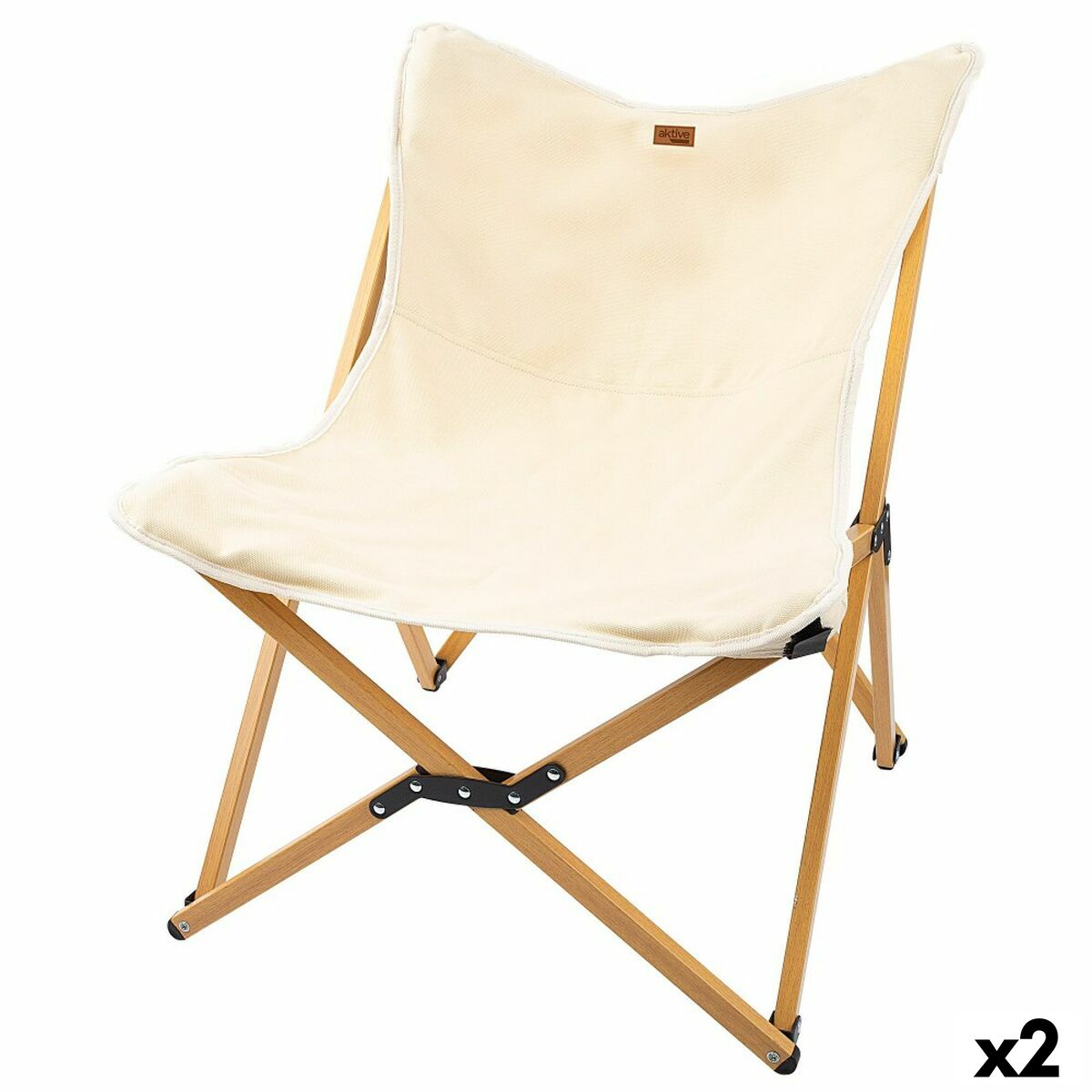 Sedia da Campeggio Pieghevole Aktive Terra 58 x 73 x 61 cm (2 Unità)