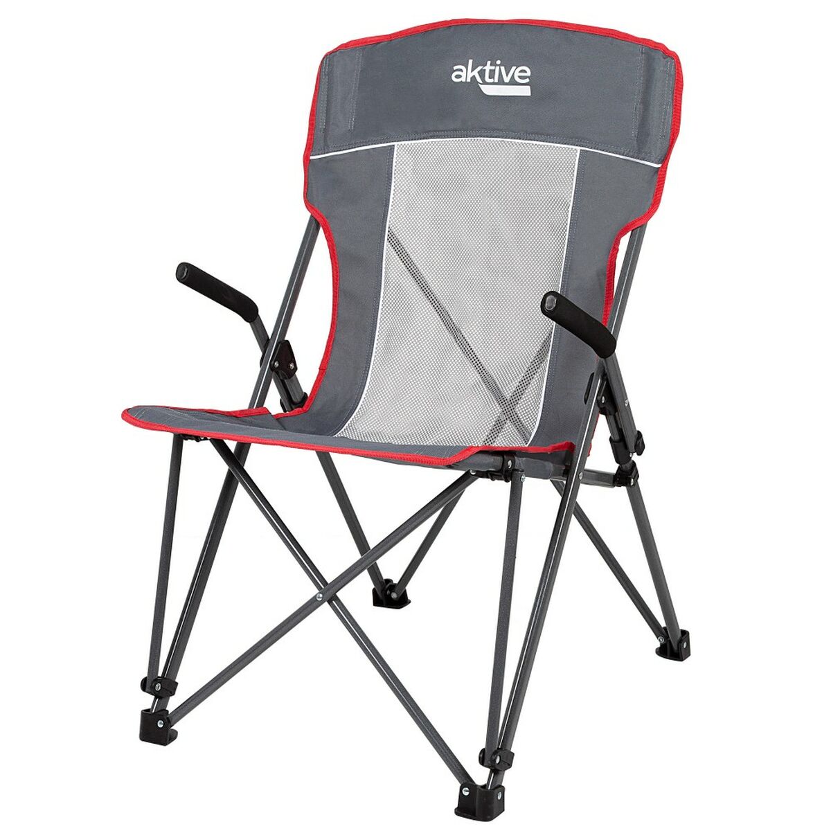 Sedia da Campeggio Pieghevole Aktive Grigio 59 x 97 x 68 cm (2 Unità)