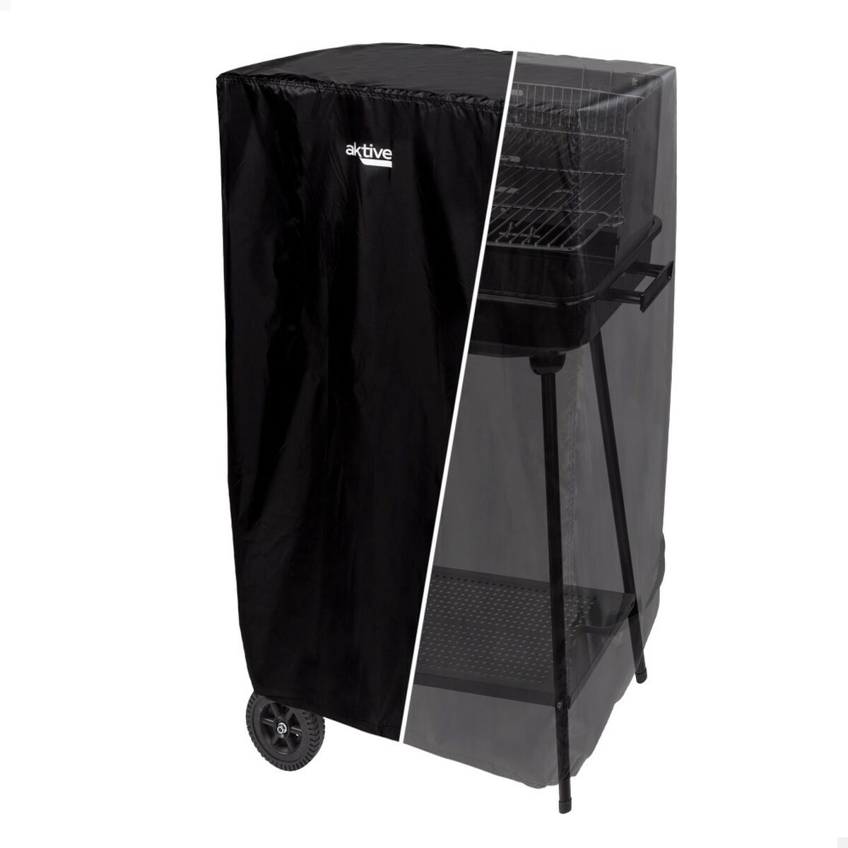 Coperchio di protezione per barbecue Aktive Nero 6 Unità 74,5 x 109 x 64,5 cm