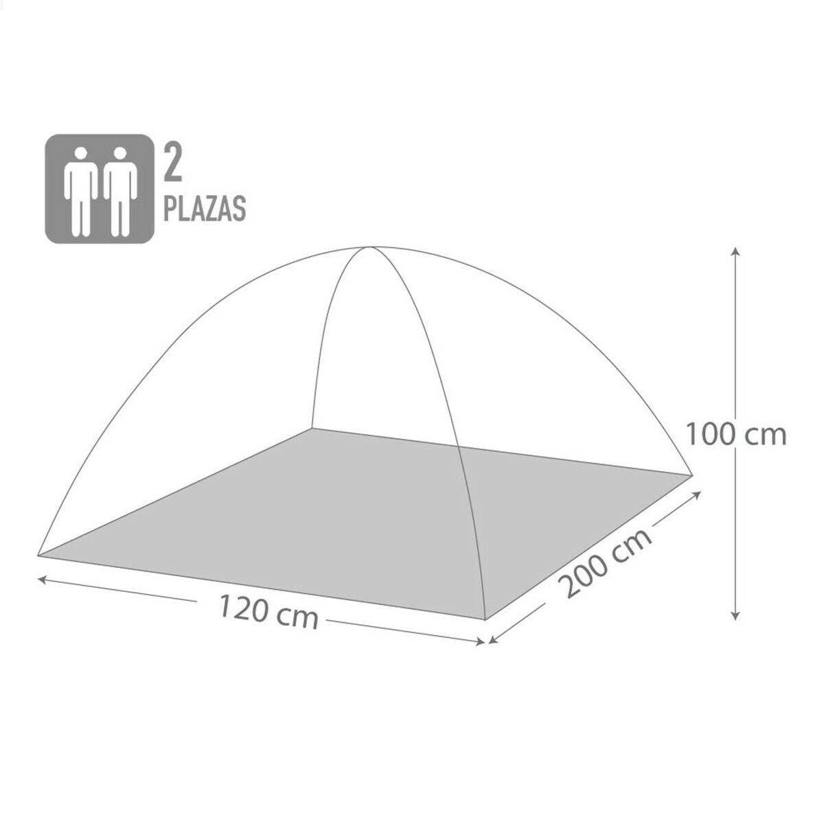 Tenda da Campeggio Aktive 2 persone 120 x 100 x 200 cm (6 Unità)