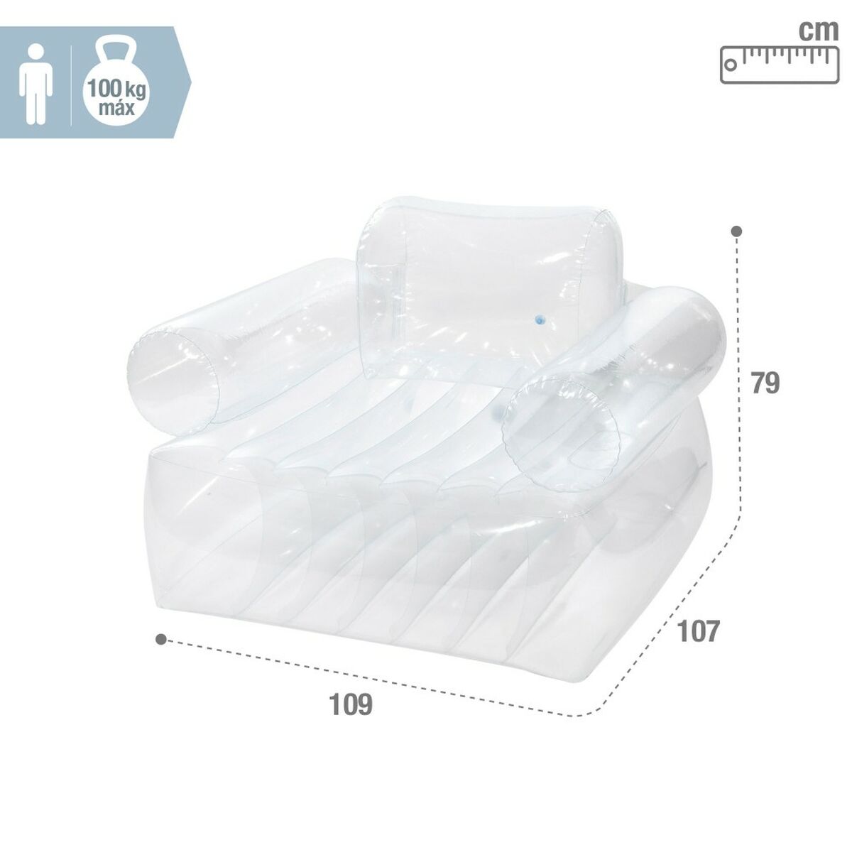 Poltrona da Piscina Gonfiabile Intex Trasparente 109 x 79 x 107 cm (4 Unità)