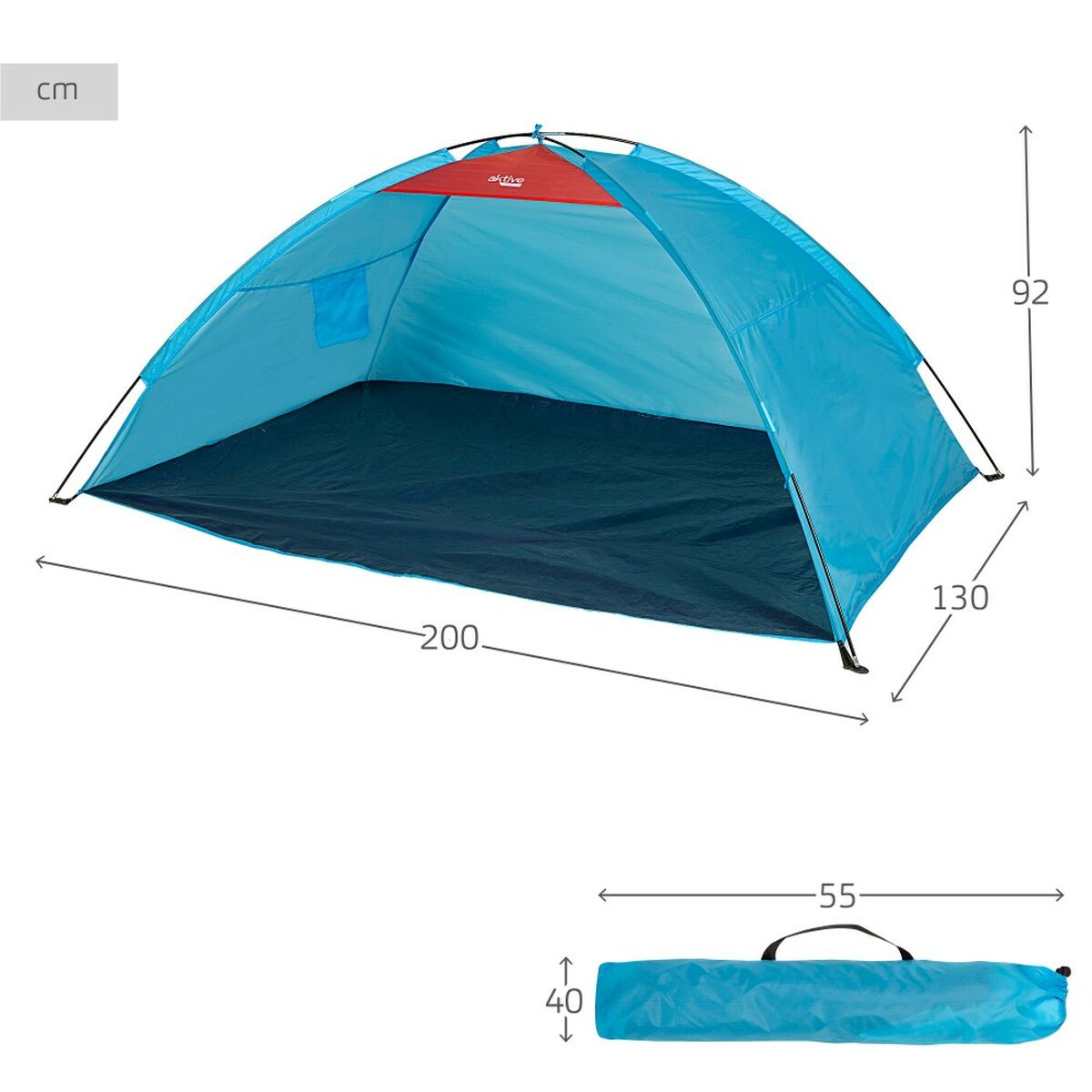 Parabrezza Aktive Azzurro Poliestere Oxford 210D 200 x 130 x 92 cm