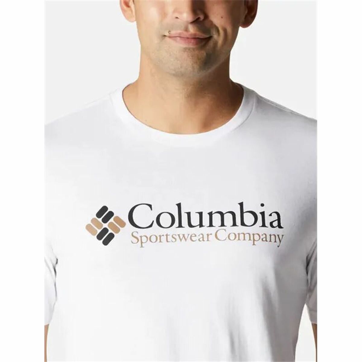 Maglia a Maniche Corte Uomo Columbia Bianco