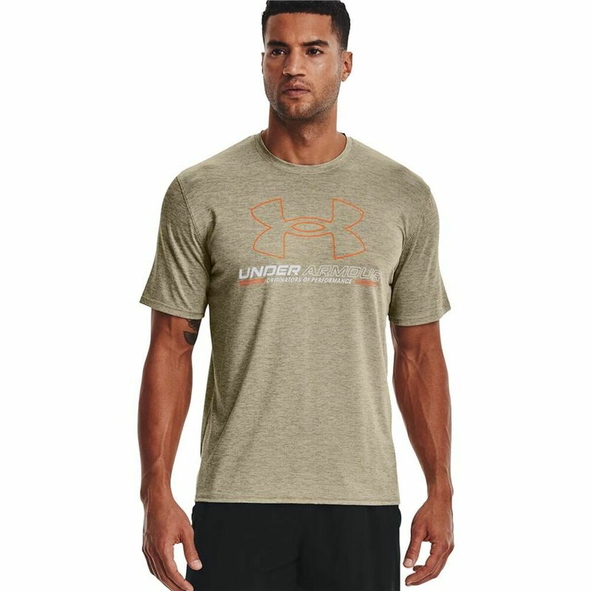 Maglia a Maniche Corte Under Armour Vent Graphic. Marrone Chiaro