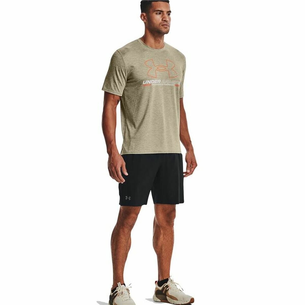 Maglia a Maniche Corte Under Armour Vent Graphic. Marrone Chiaro
