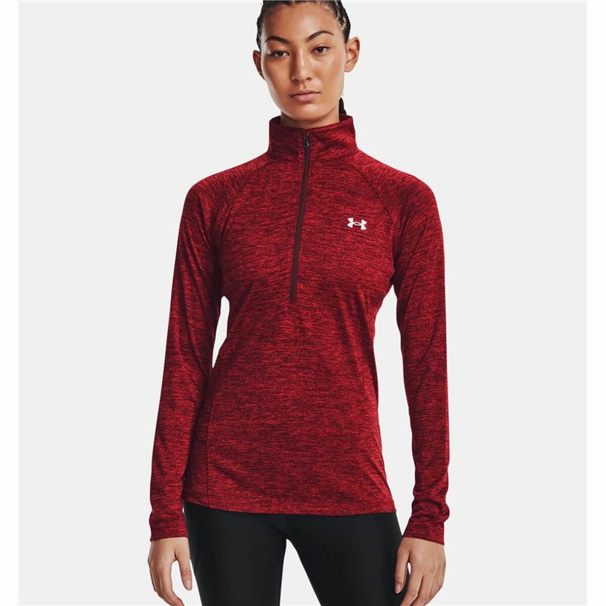 Felpa senza Cappuccio Donna Under Armour Tech Twist Rosso Scuro