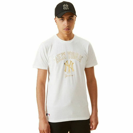 Maglia a Maniche Corte Uomo New Era MLB Metallic Grapich Print Bianco