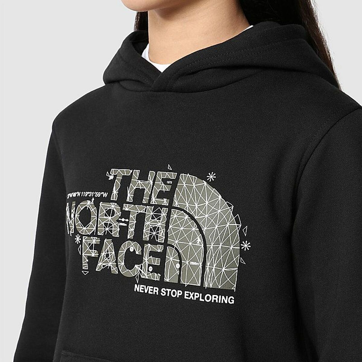 Felpa con Cappuccio Unisex The North Face Drew Peak Per bambini Nero