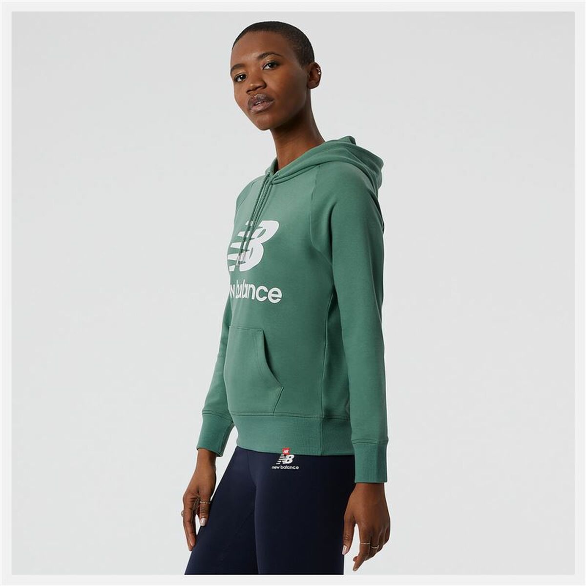 Felpa con Cappuccio Donna New Balance Verde