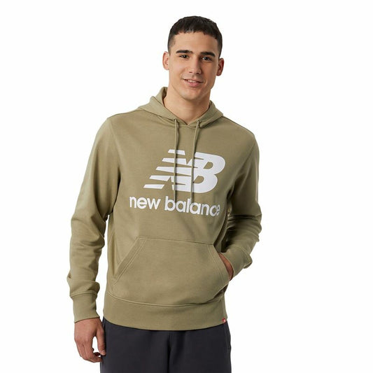 Felpa con Cappuccio Uomo New Balance Essentials Marrone Chiaro