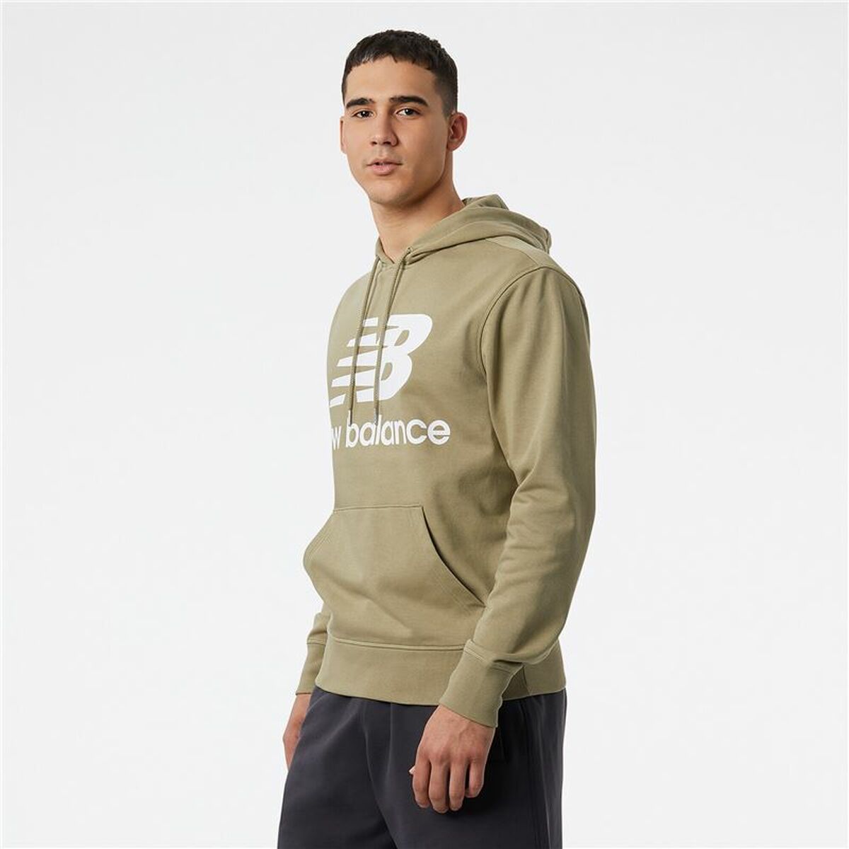 Felpa con Cappuccio Uomo New Balance Essentials Marrone Chiaro