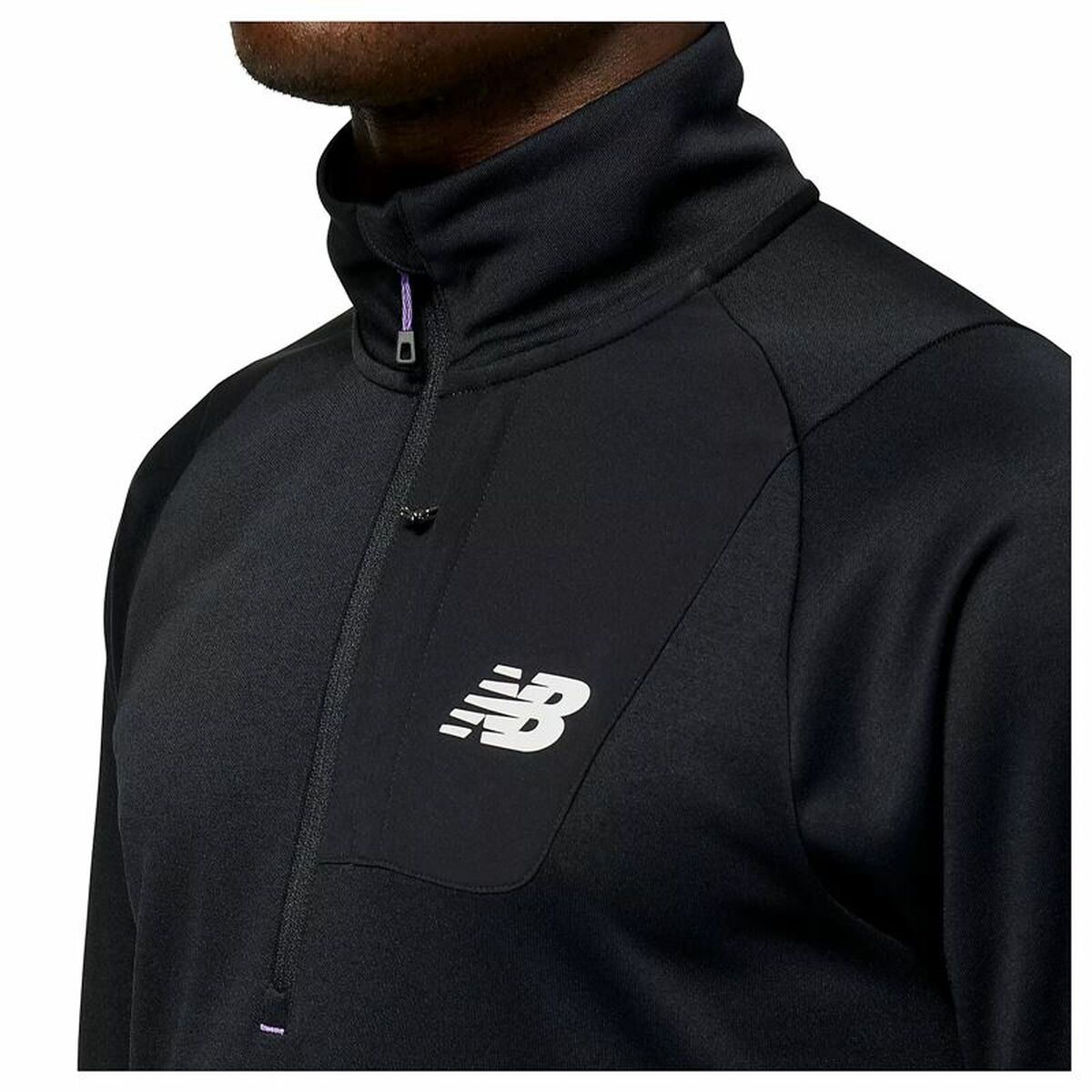Felpa senza Cappuccio Uomo New Balance Impact Run AT Nero