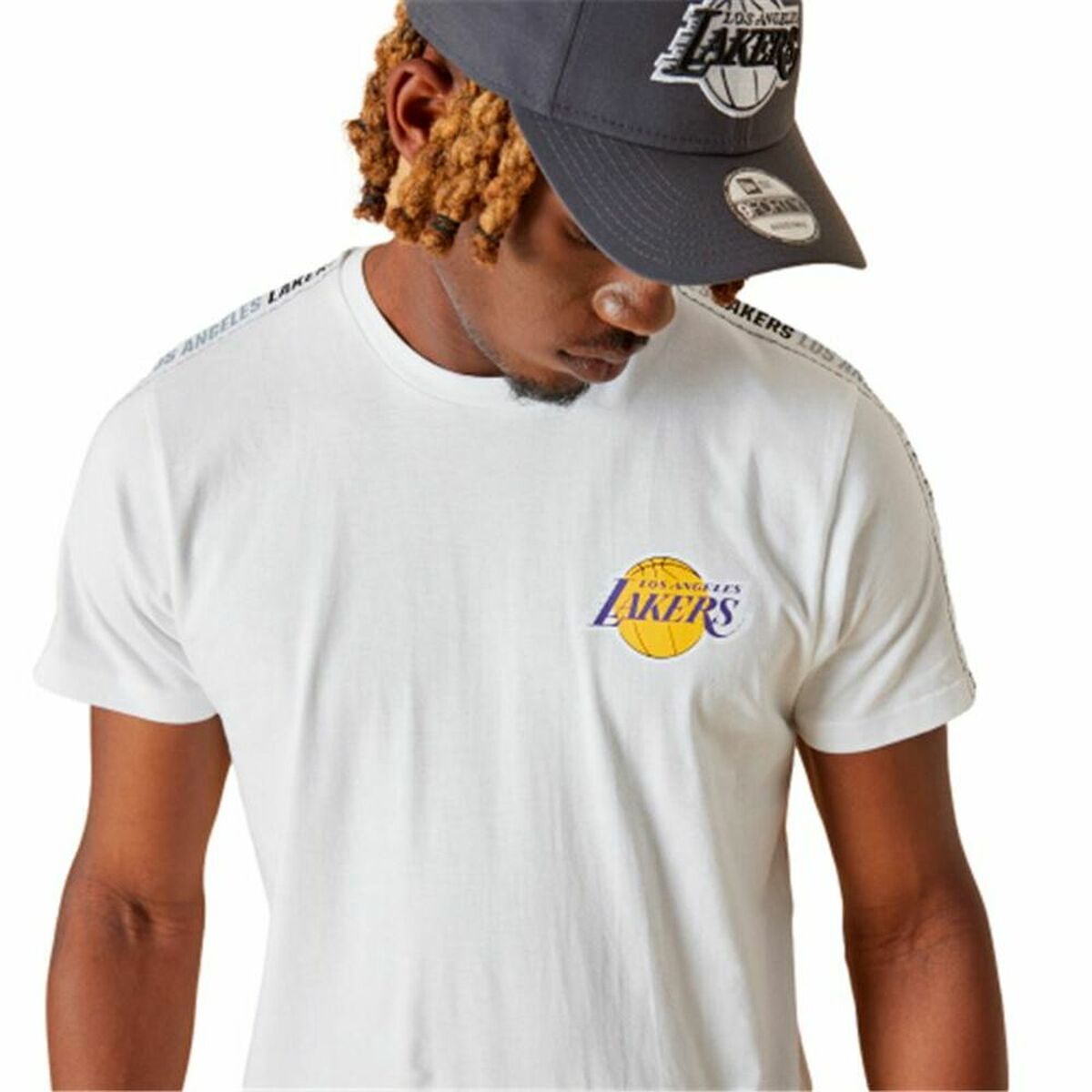 Maglia a Maniche Corte Uomo New Era  LA Lakers NBA Bianco